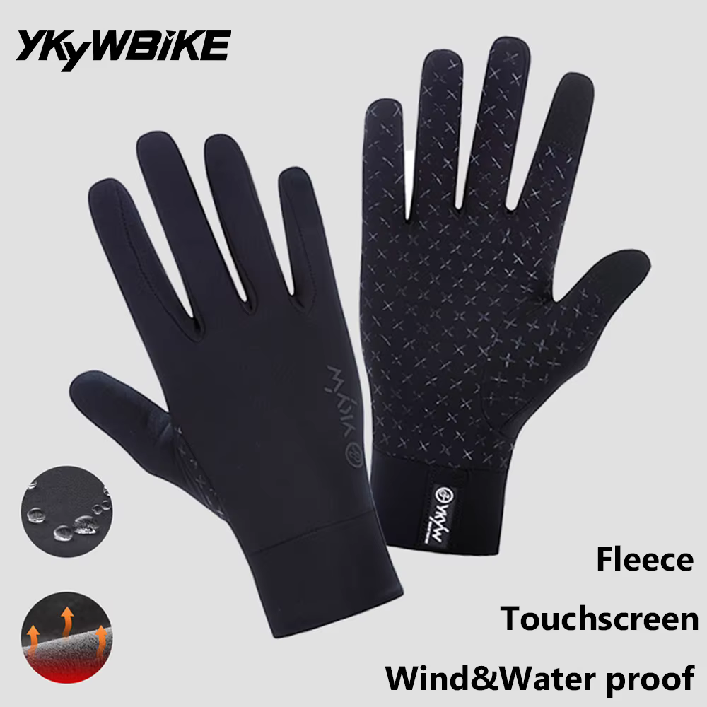 YKYWBIKE gants de cyclisme doigt complet imperméable automne hiver chaud écran tactile anti-dérapant ski armée cyclisme Snowboard gants