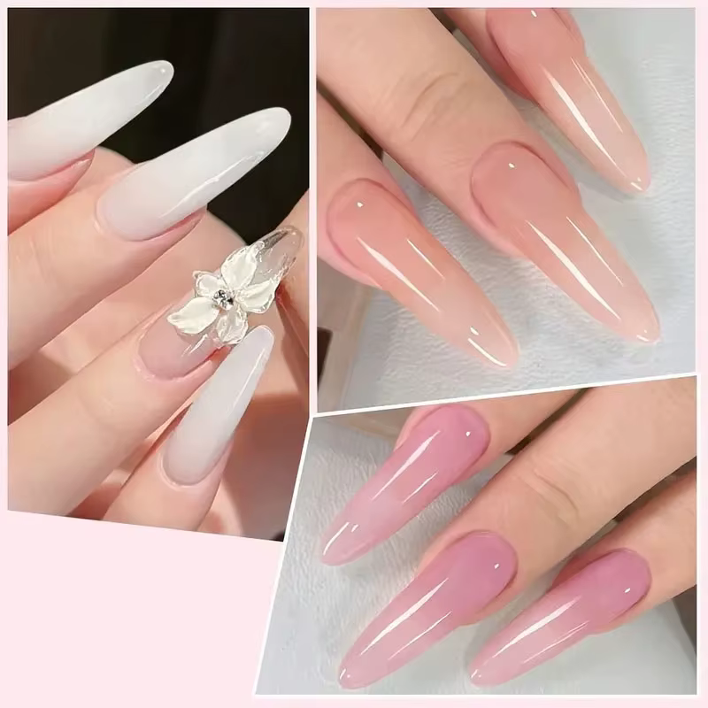 LILYCUTE 8ml clair antiadhésif Extension de main Gel vernis à ongles pour 3D façonnage Nail Art solide gelée laiteuse