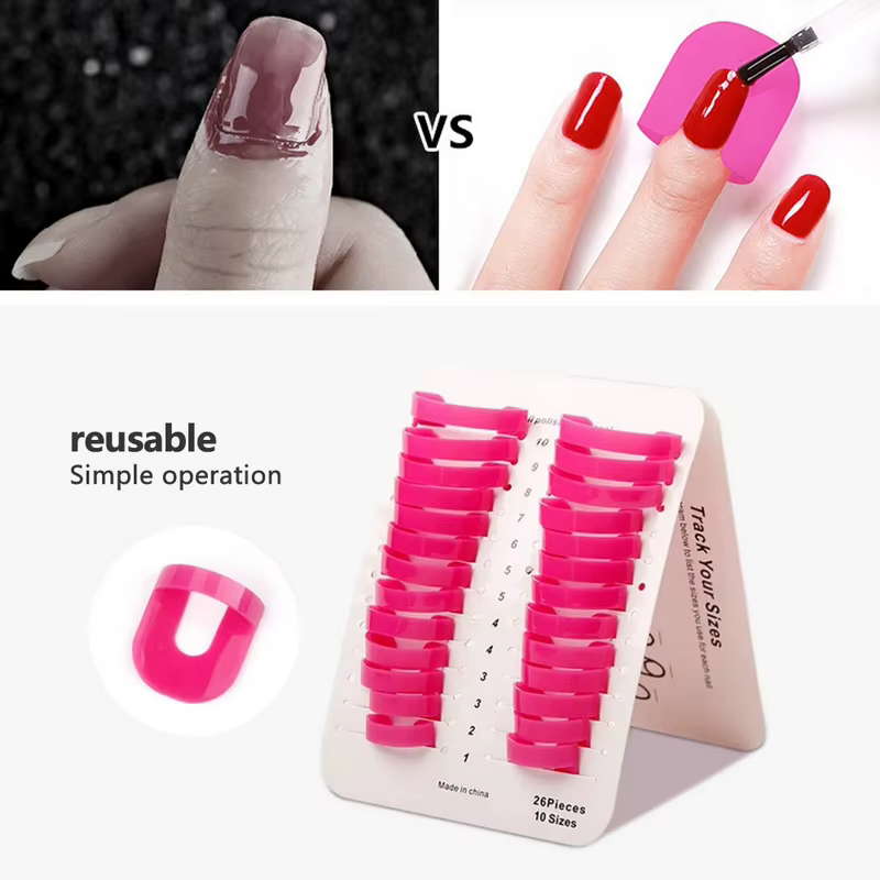100 ensembles de protection de vernis à ongles pour les doigts