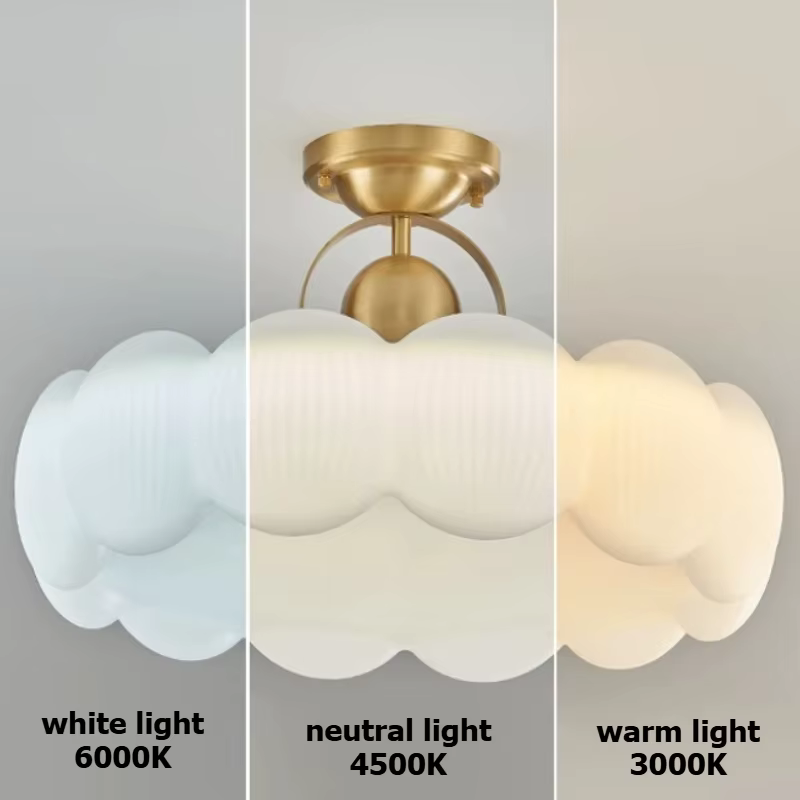 Plafonnier rond crème française moderne pour chambre à coucher, mignon, décoration de maison, luminaire suspendu pour chambre d'enfant, étude