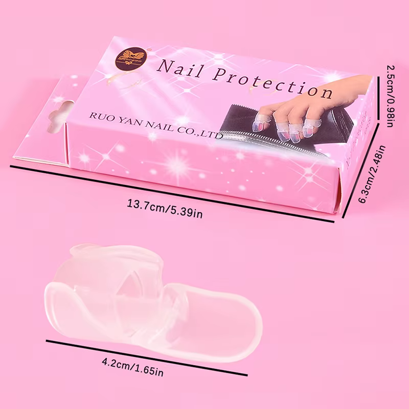 Lot de 10 protections transparentes pour doigts de manucure