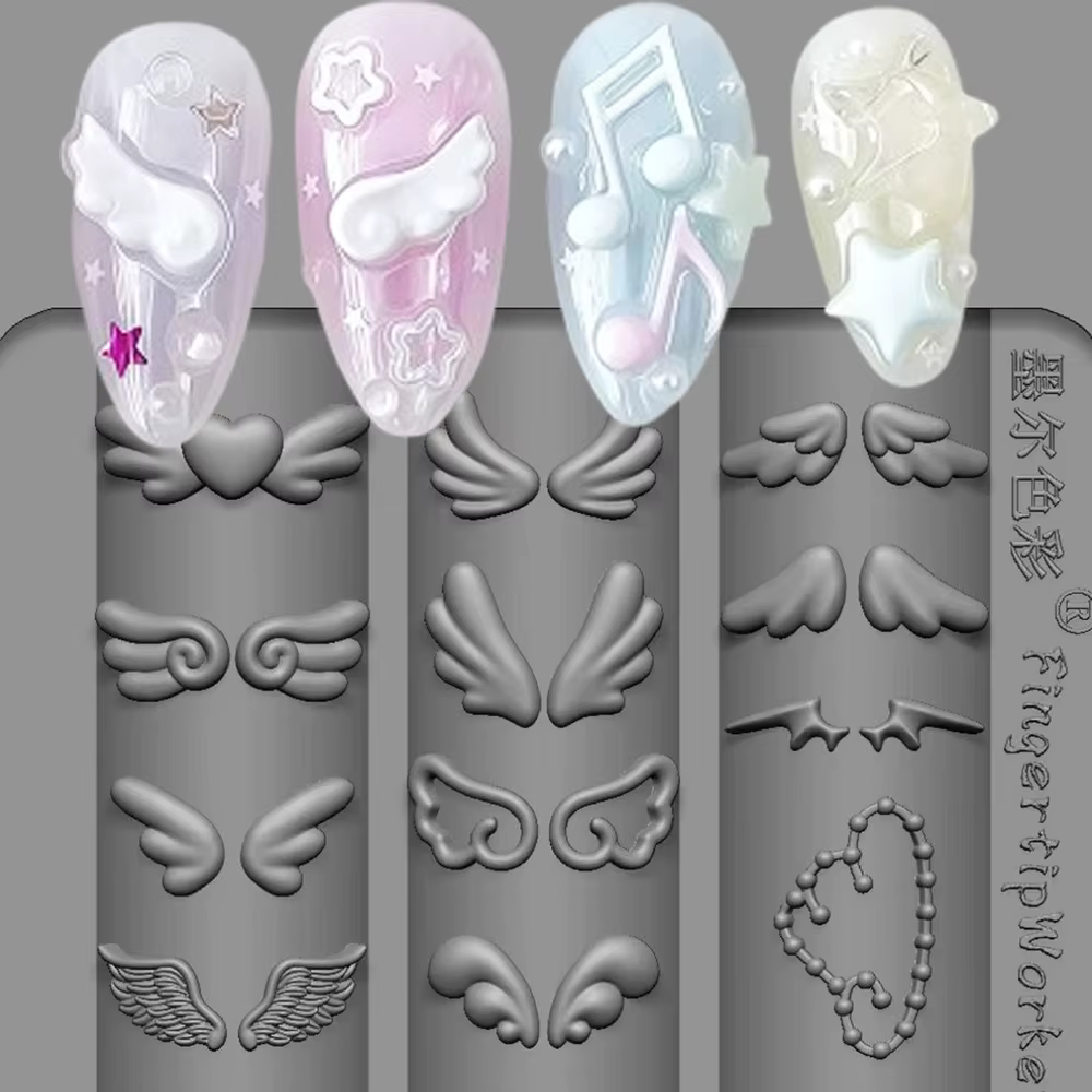 Moule en silicone pour nail art Ailes Mignonnes