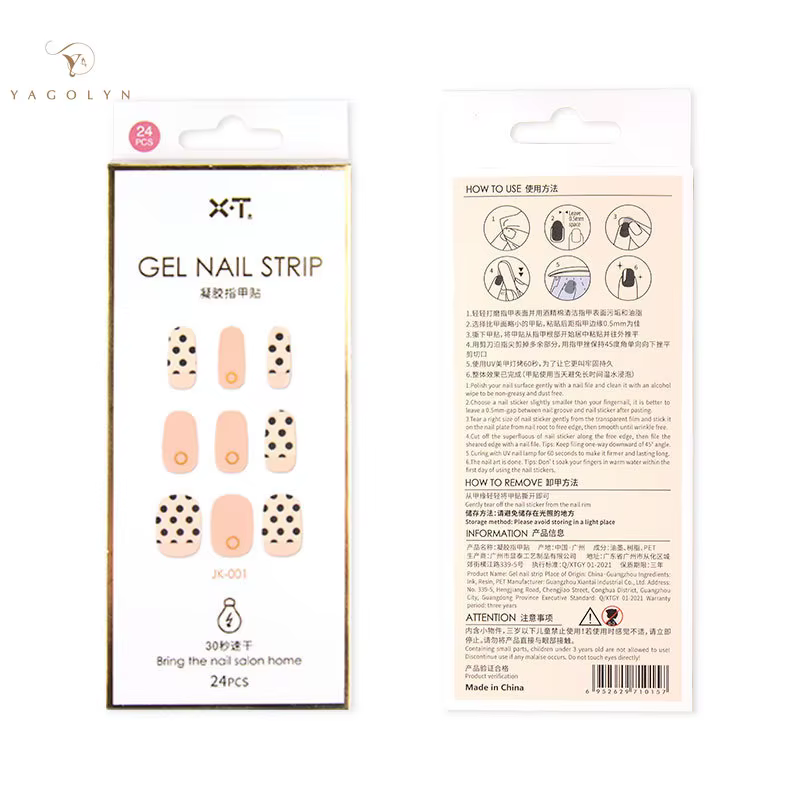 Ensemble d'autocollants pour ongles en gel semi-durci pour lampe UV