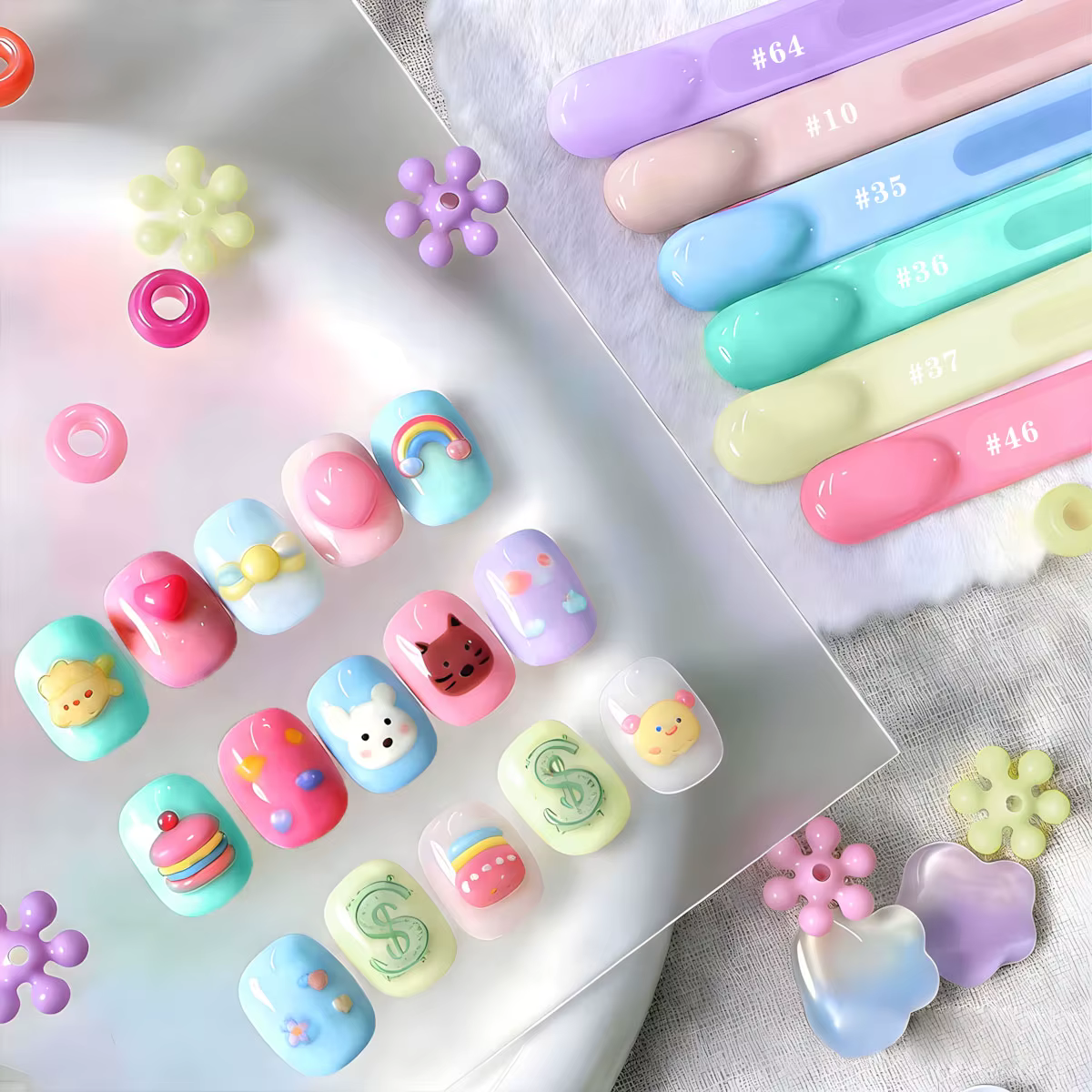 Le kit de vernis à ongles en gel Macaron 6 couleurs Printemps/Été sans tracas présente une gamme complète