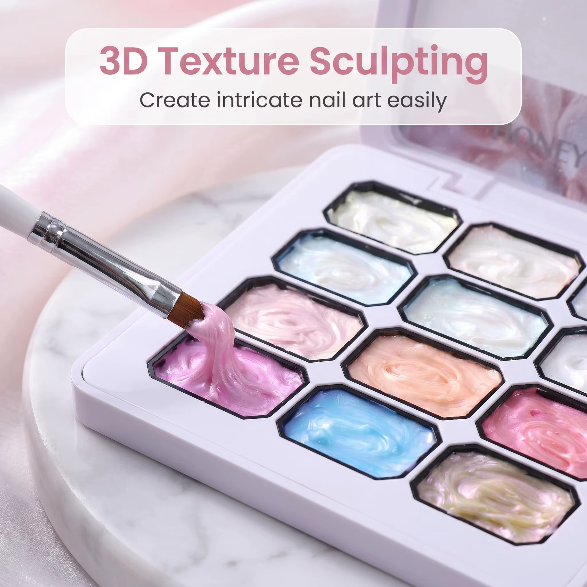 Vernis à ongles gel texturé haute brillance 12 couleurs