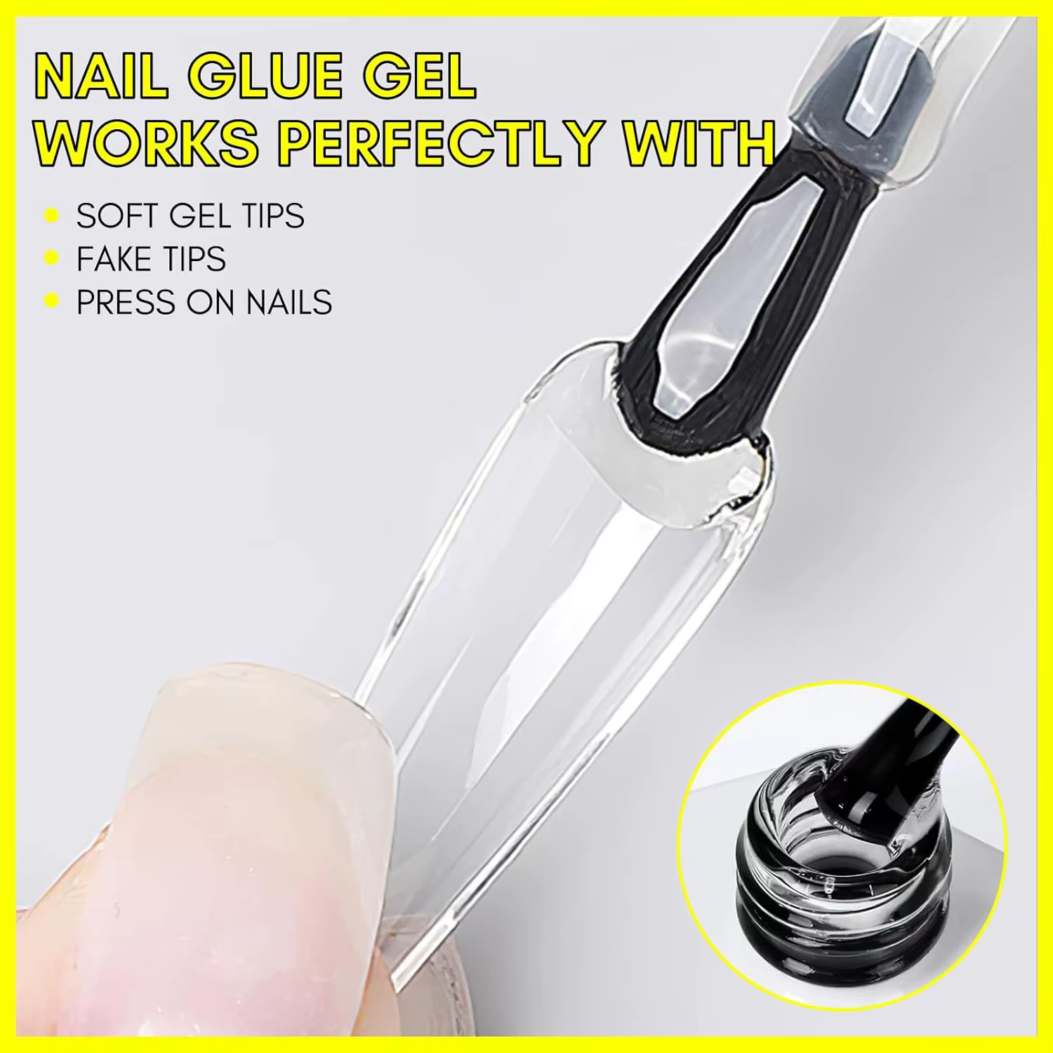 Makartt Gel de colle pour ongles en acrylique 3 en 1