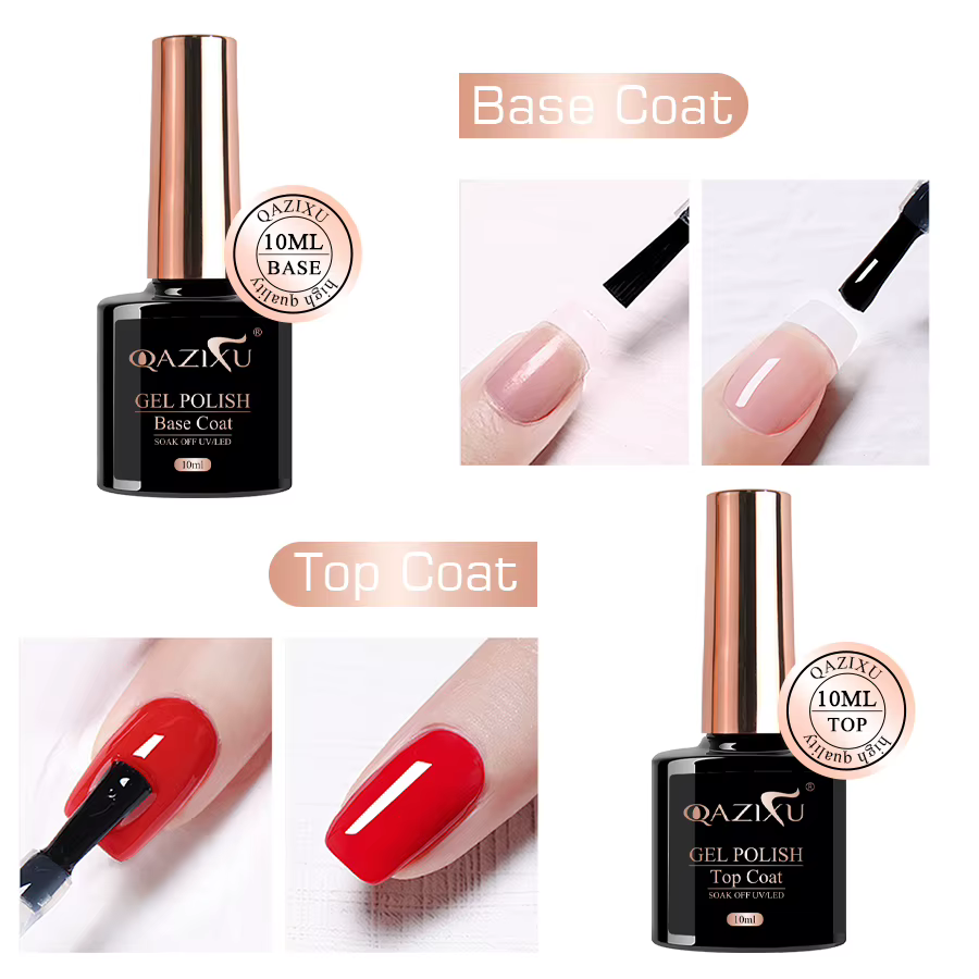QAZIXU 1-2 pièces 10ml ensemble de Nail Art en Gel fonctionnel avec couche de Base