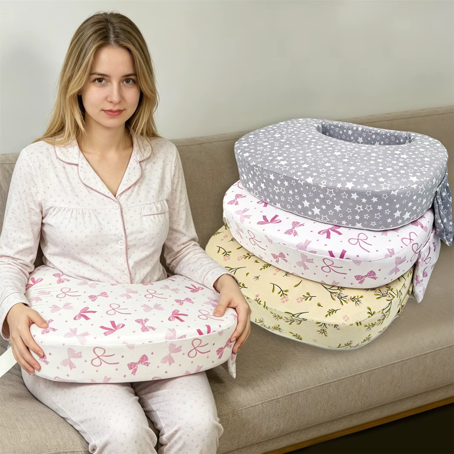 Coussin d'allaitement – Coussin d'allaitement multifonctionnel, confortable et doux, disponible en trois couleurs
