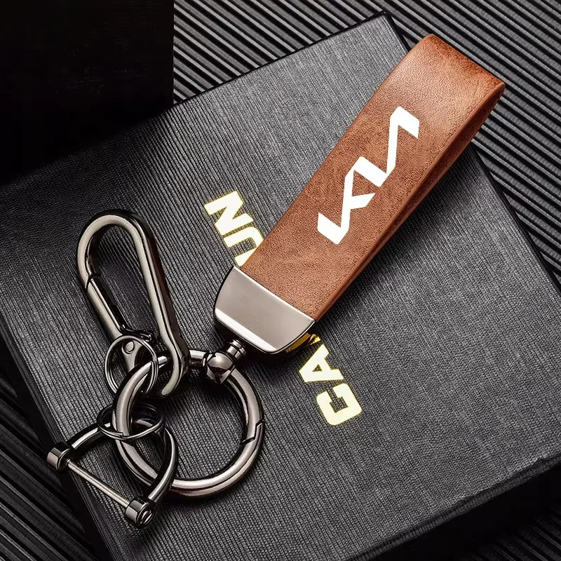 Porte-clés créatif avec logo de voiture, en cuir, à la mode, cadeau pour hommes et femmes, pour Kia rio ceed sportage cerato soul sorento k2 k5, accessoires