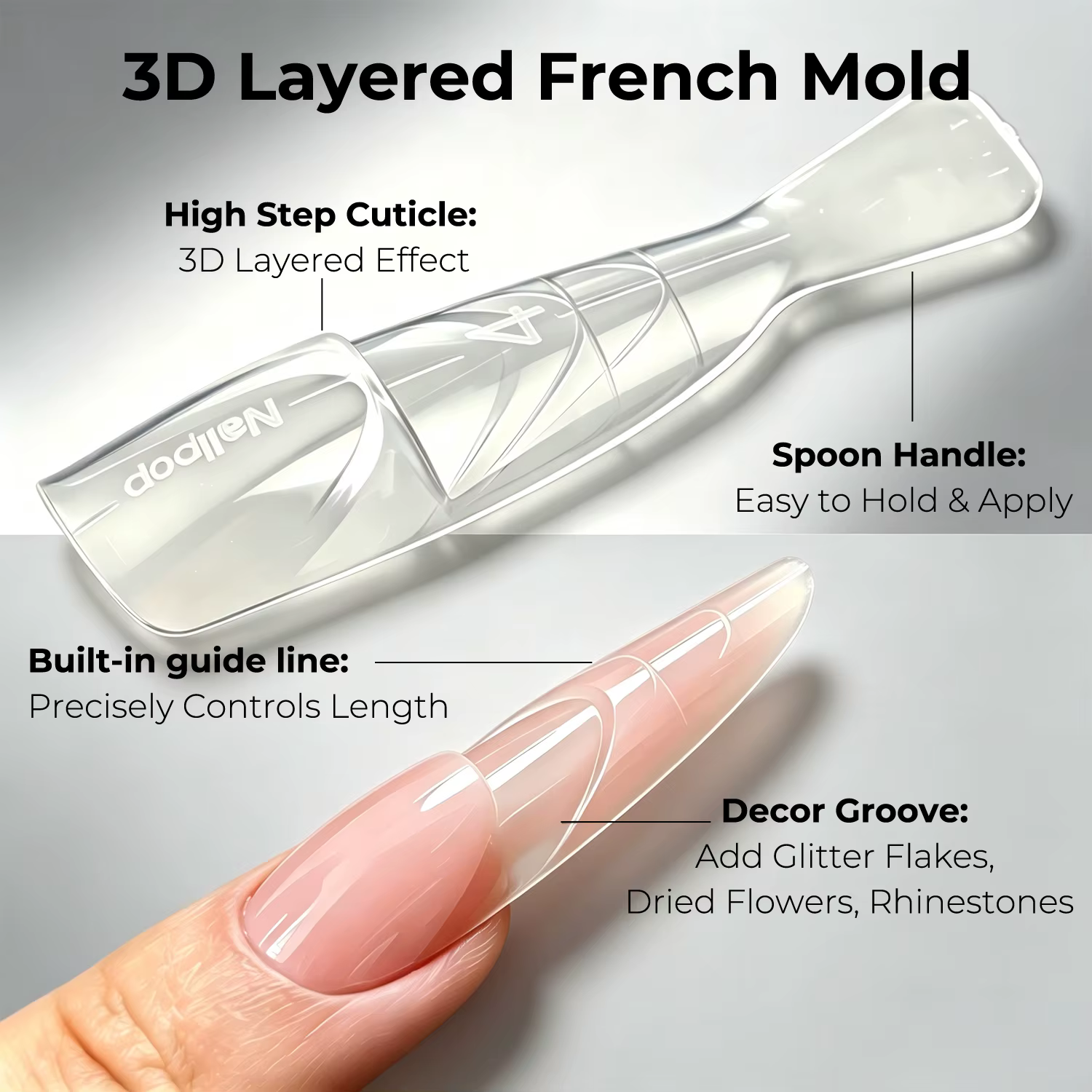 Nailpop F1 Moules à ongles doubles professionnels pour extension