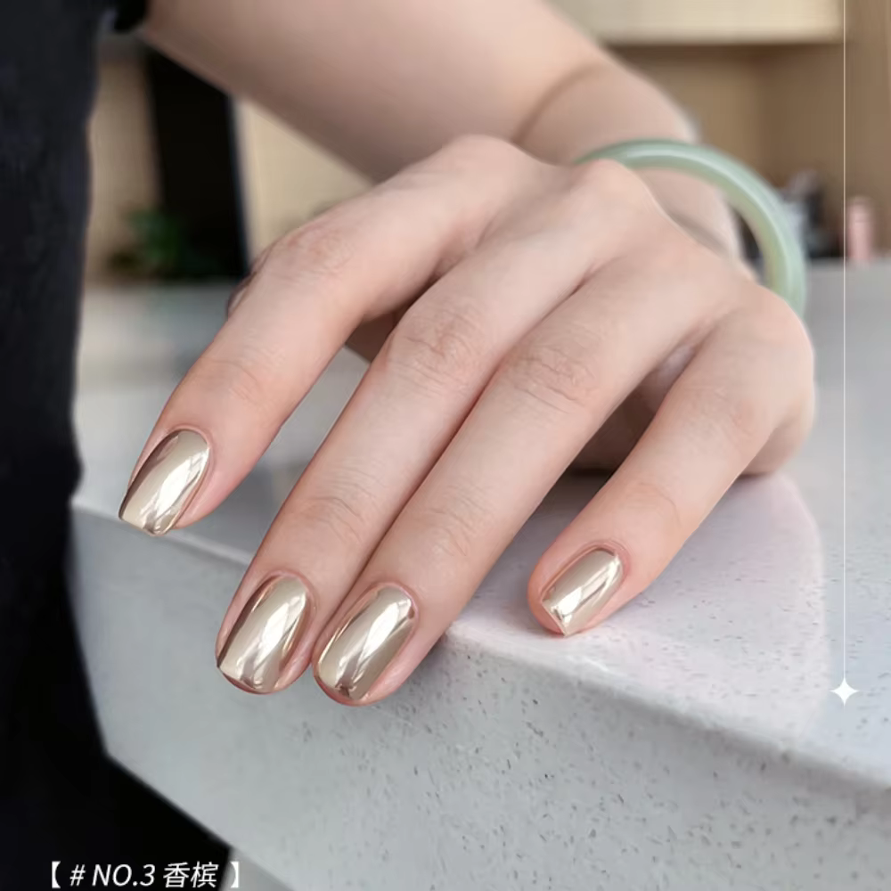 7 pièces Chrome ongles poudre métallique miroir effet paillettes holographique