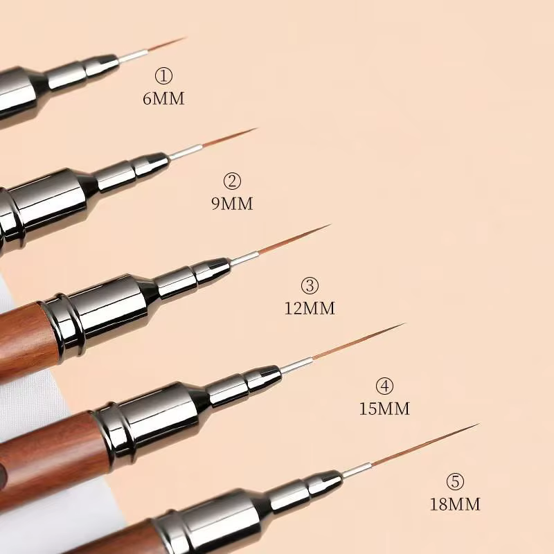 Pinceau à ongles professionnel avec manche en bois pour gel UV