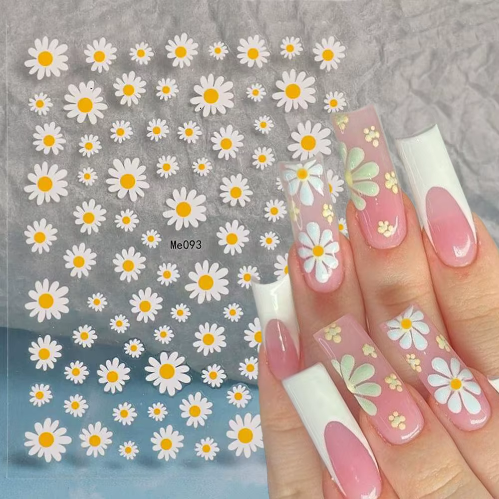 Autocollant pour ongles marguerite 3D