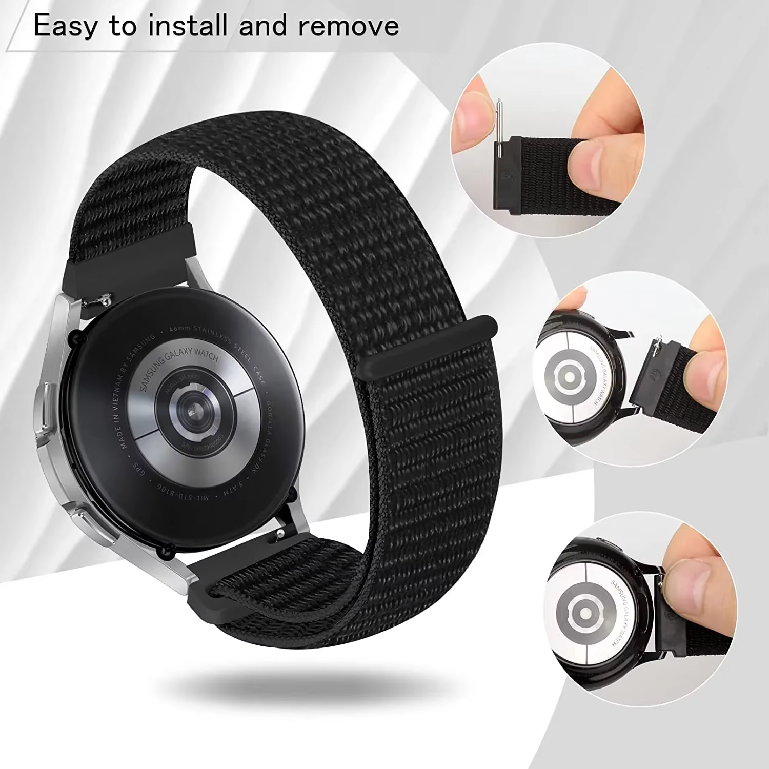 Sangle à boucle en nylon pour Garmin Forerunner 55, 165, 265, 965, 255, Active 5, VivomGruTrend, Vivoactive 5, Venu 3/2, Bracelet Ceinture, 20mm, 22mm