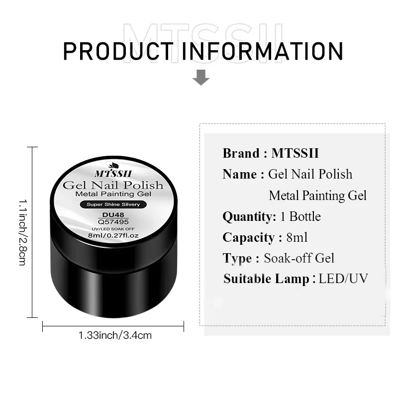 Vernis à ongles Gel pour peinture métallique