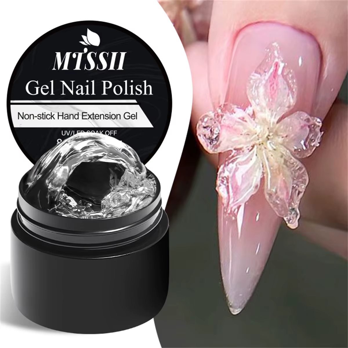 Vernis à ongles Gel d'extension de main antiadhésif clair 3D façonnage/sculpture/sculpture UV/LED Gel gelée laiteuse