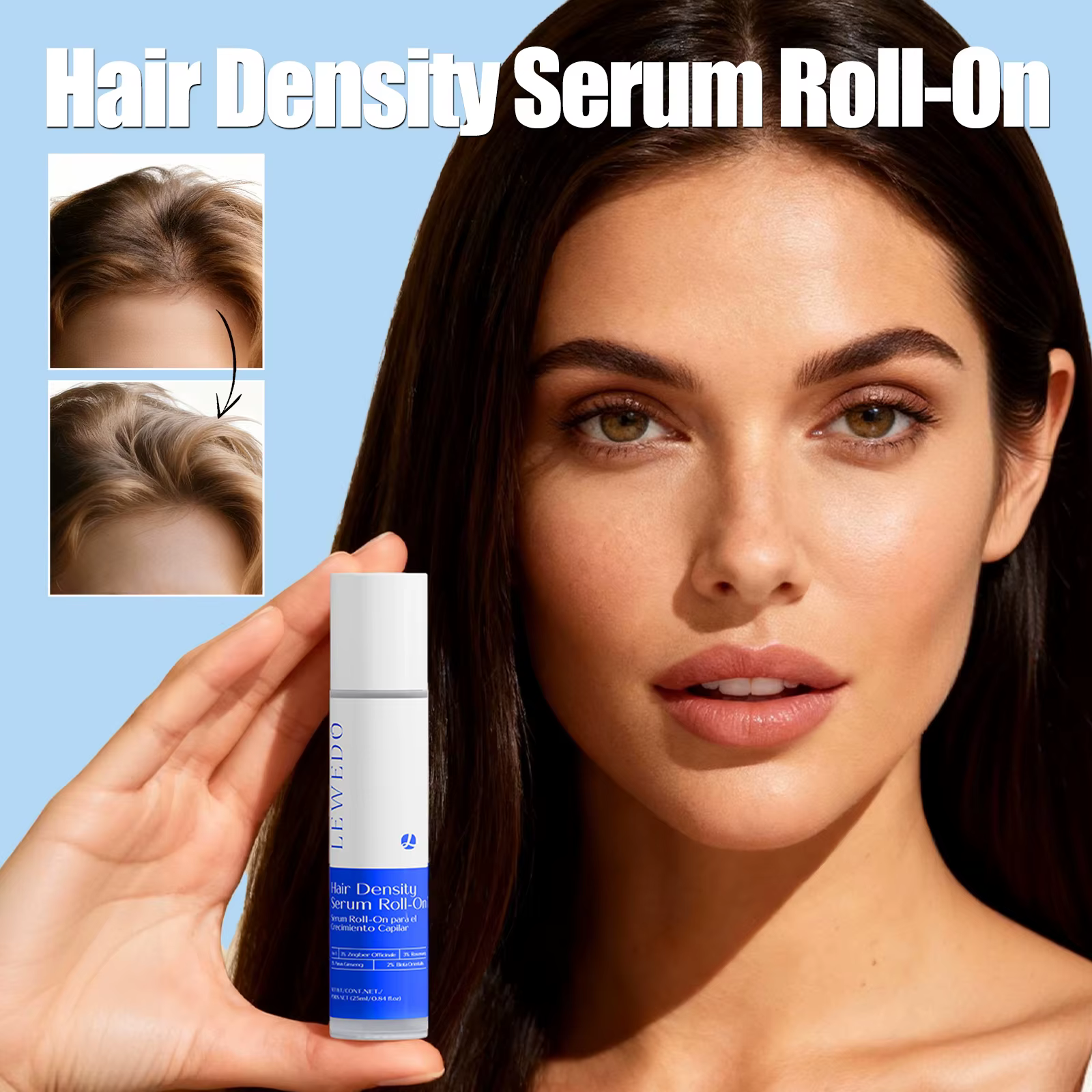 Huile de croissance capillaire au gingembre, nourrissante et fortifiante pour les racines, traitement du cuir chevelu, sérum anti-chute, essence hydratante pour les cheveux avec applicateur à bille