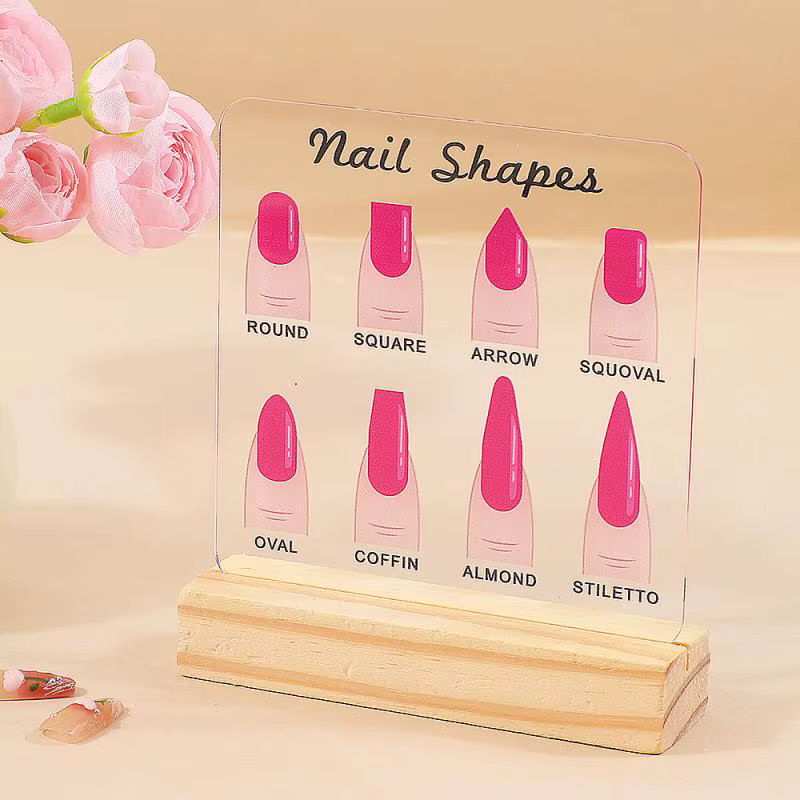 Panneau d'affichage de formes d'ongles