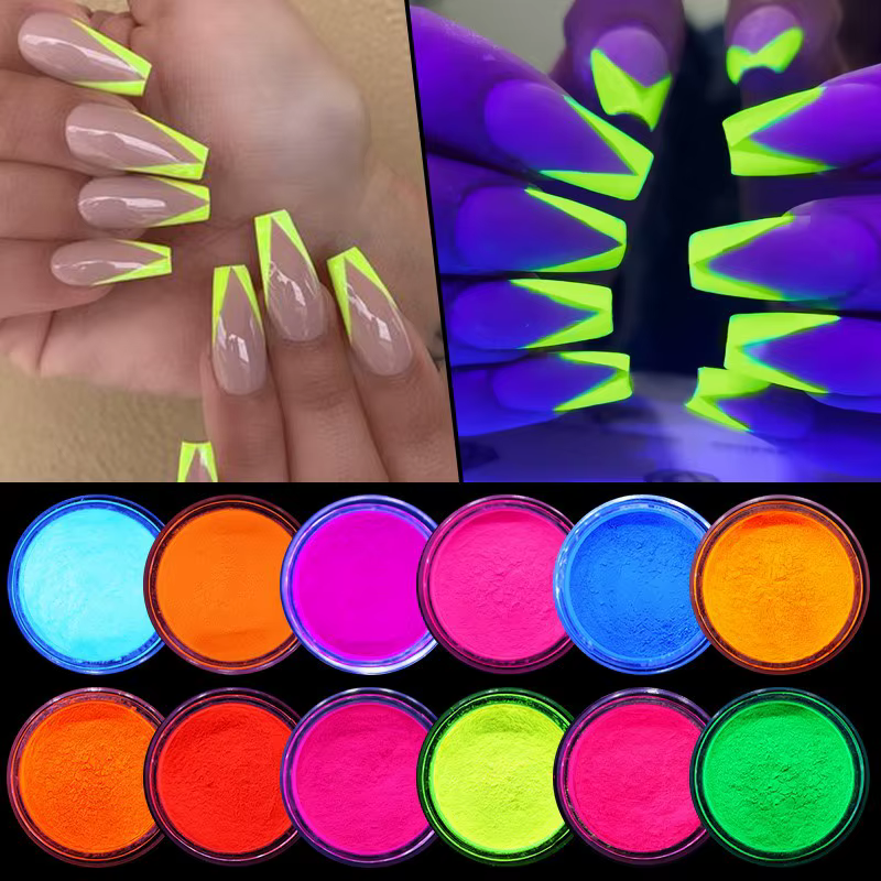 Poudre de Pigment néon fluorescente pour ongles