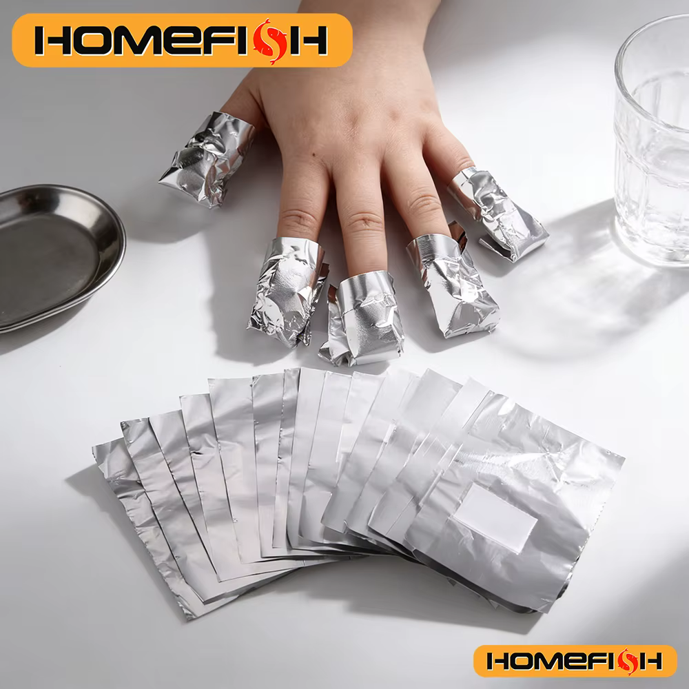 Lot de 100 lingettes en aluminium pour dissolvant de vernis à ongles