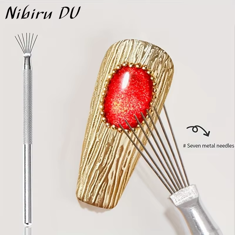 Brosse à ongles à rayures à 7 broches
