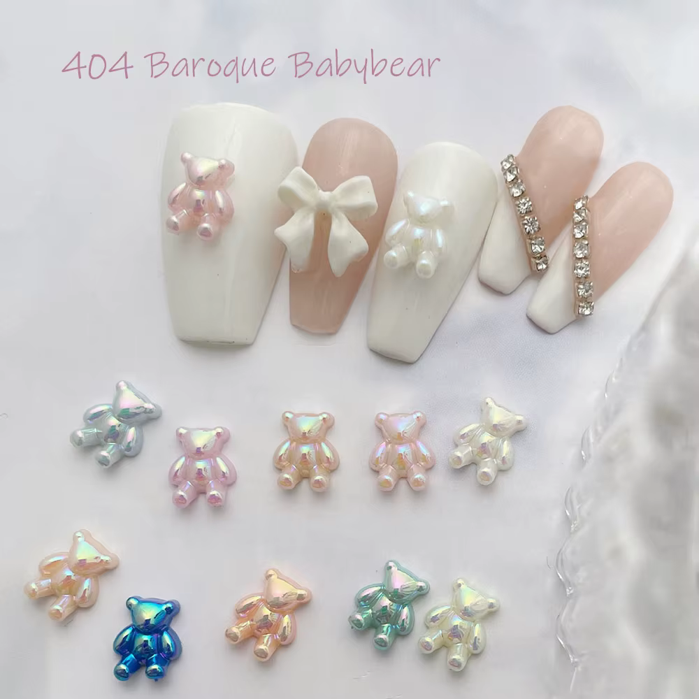 Mini-Baroque- Perle Aurora Ornements Diamante Résine Accessoire Adorable Kiyomi Ours Ongles Conseils Vernis Couplets