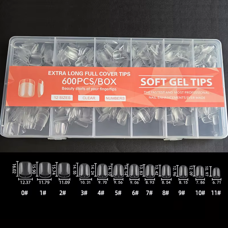 600 faux ongles en gel souple