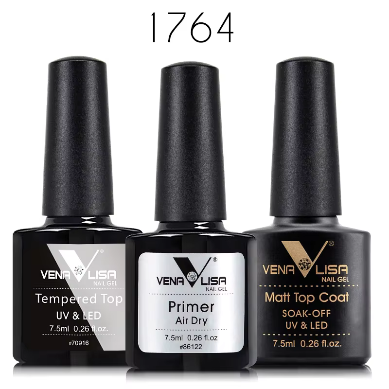 Venalisa Kit de vernis à ongles Gel fonctionnel sans acide couche de Base d'apprêt tremper UV LED longue tenue sans