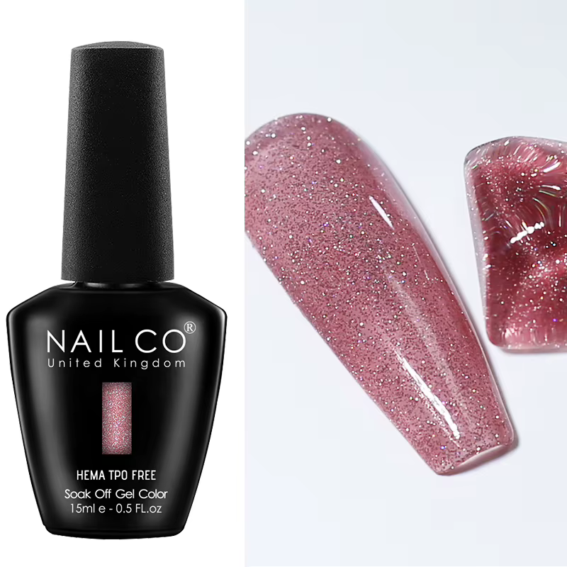 NAILCO 15ml paillettes Gel Vernis à ongles effet Elashy foncé