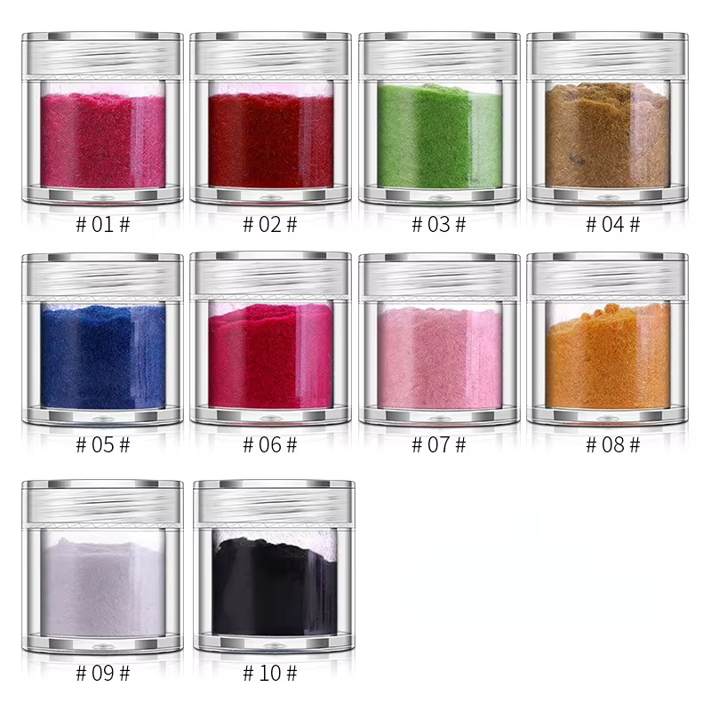 10 couleurs hiver Nail Art accessoires velours paillettes ongles en peluche poudre bricolage