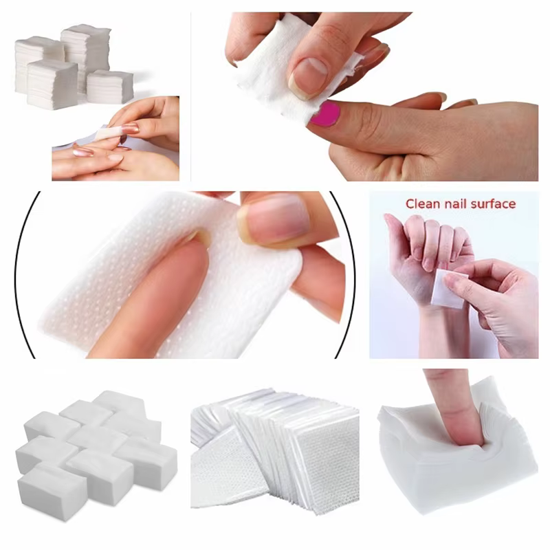 Lingettes dissolvant de vernis à ongles non pelucheuses