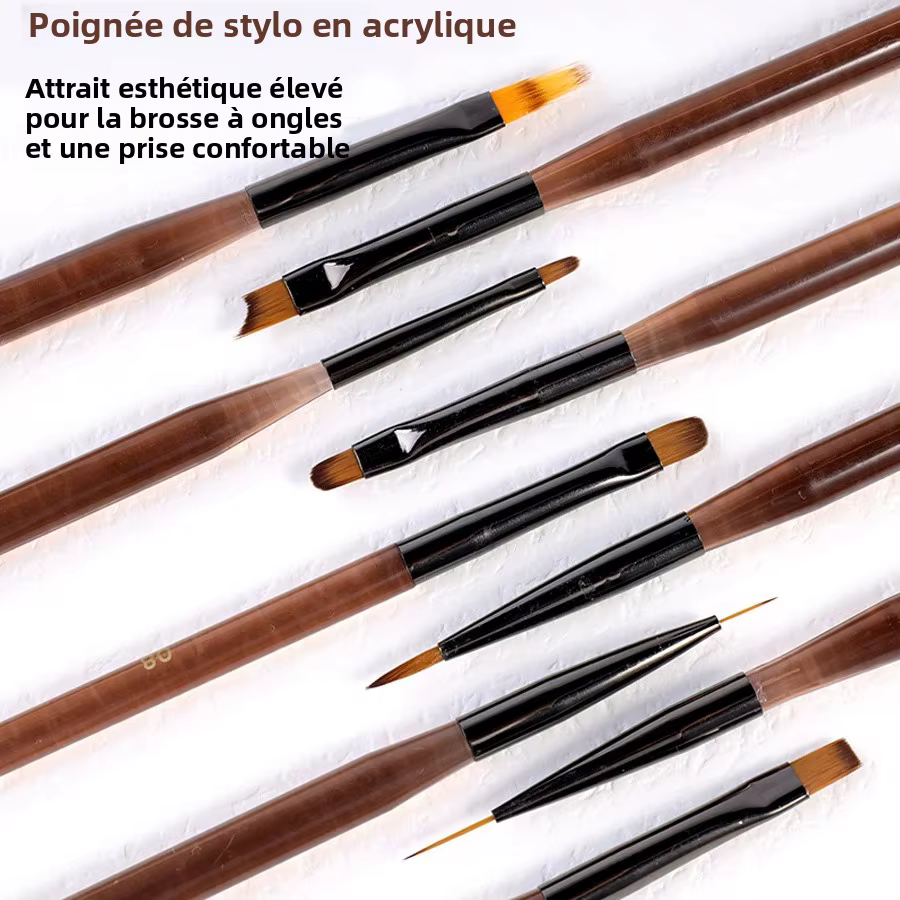 Ensemble de pinceaux à ongles pour professionnel et domestique