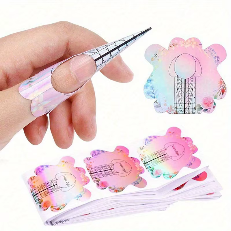 N64.Art-Autocollants pour extensions d'ongles en gel UV