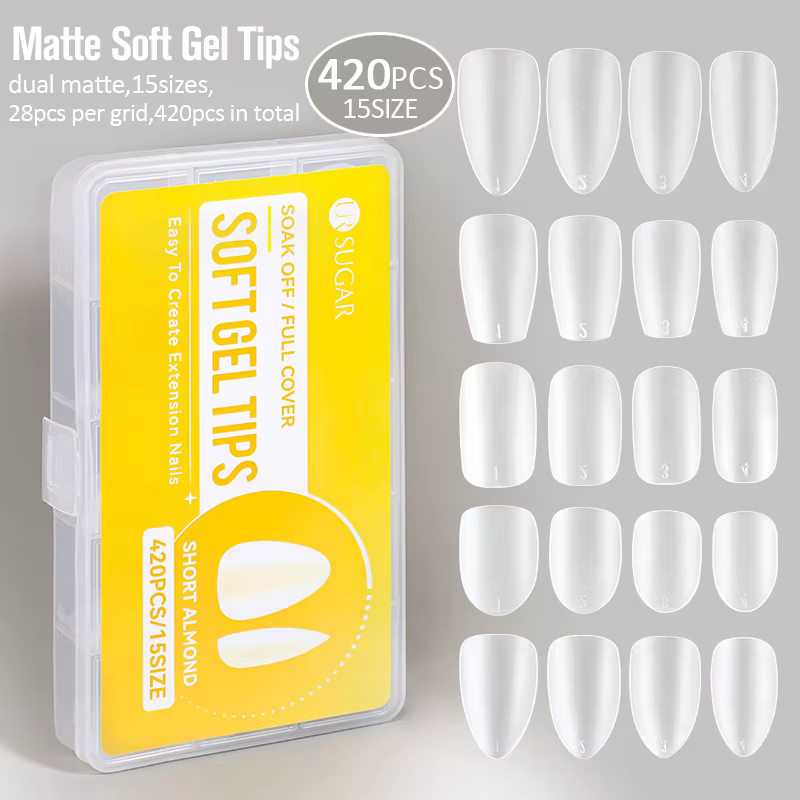 UR SUGAR 420 pièces/boîte mat doux Gel conseils couverture complète faux ongles
