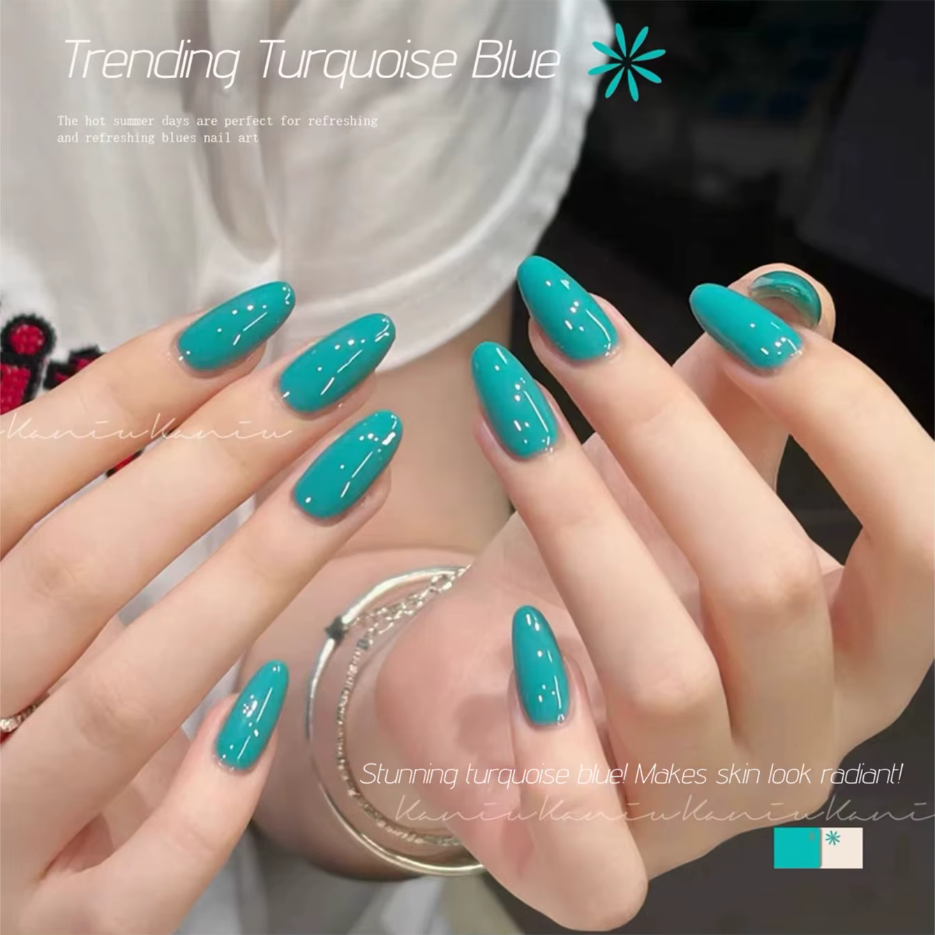 Vernis à ongles gelée bleu turquoise éclaircissant