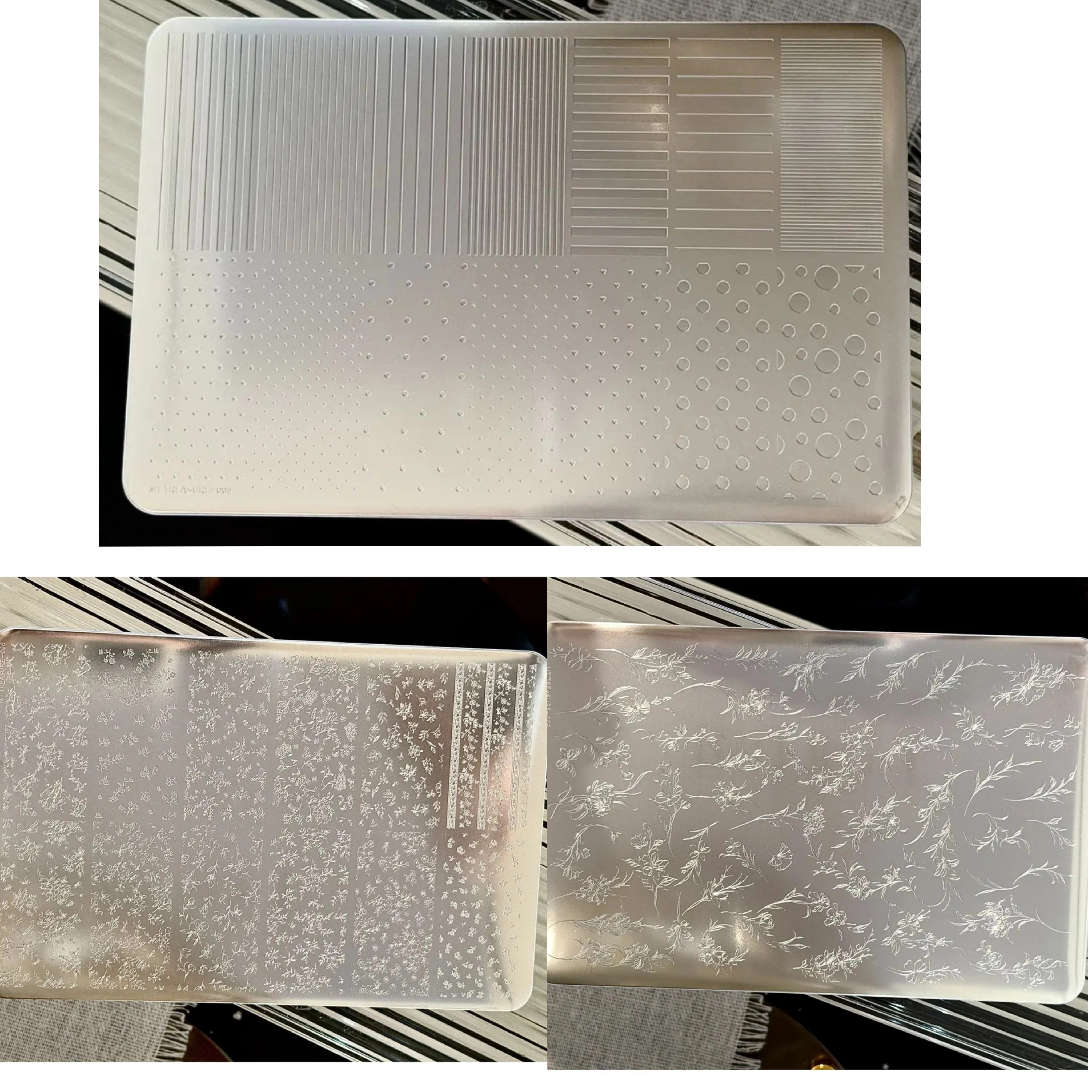 Plaque de transfert en acier inoxydable pour nail art