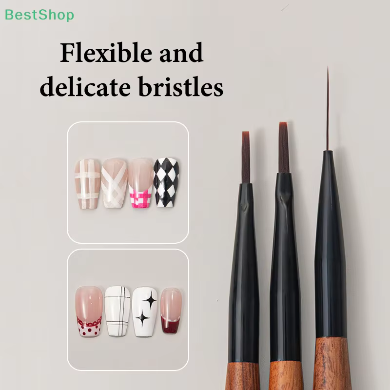 ♥ Bois de santal Nail Art peinture et stylo à rayures outil d'art des ongles pinceaux