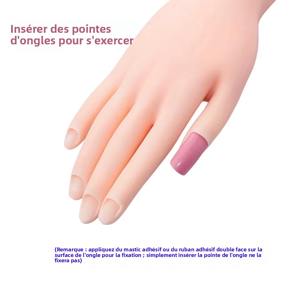 Modèle de main de pratique d'ongle souple et Flexible