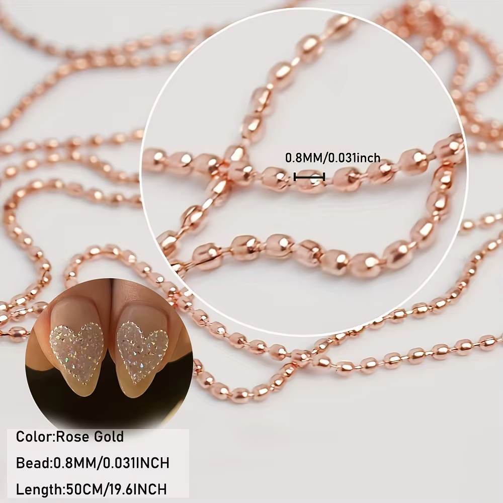 Breloques en perles pour chaîne d'ongles
