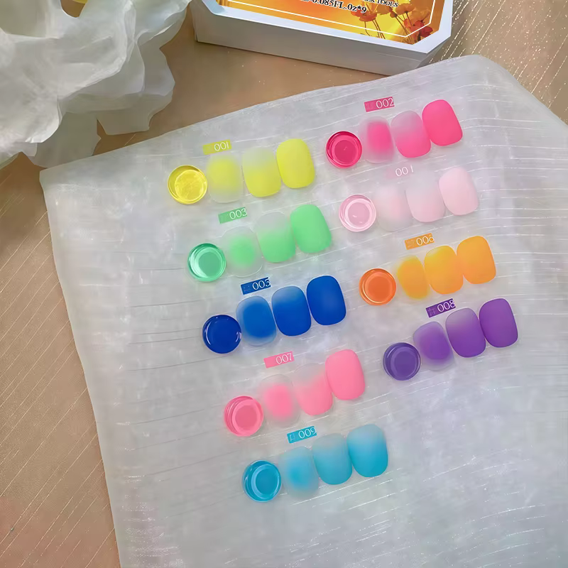 Vernis à ongles solide néon à grille nueve carrés de 9 couleurs