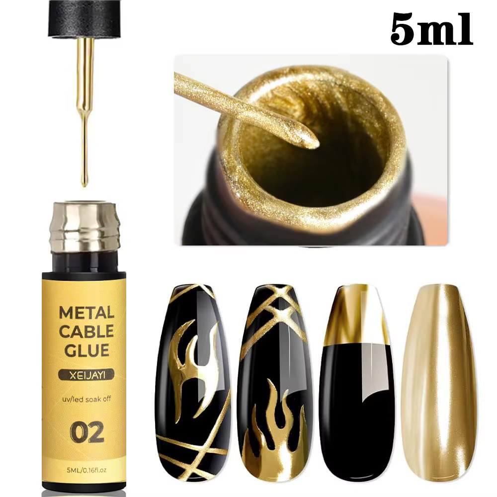 Vernis à ongles en Gel pour peinture métallique dorée