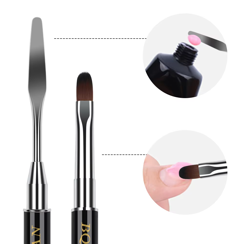 Brosse à ongles, brosse ovale avec spatule