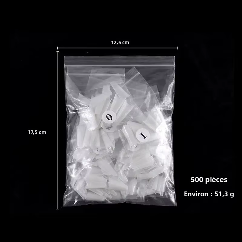 500 pièces faux ongles Art conseils français naturel Transparent cercueil