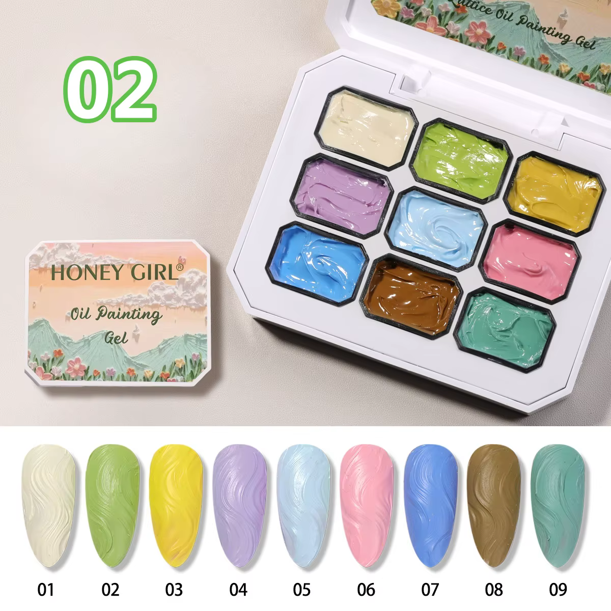Gel de peinture à l'huile série Macaron 9 couleurs