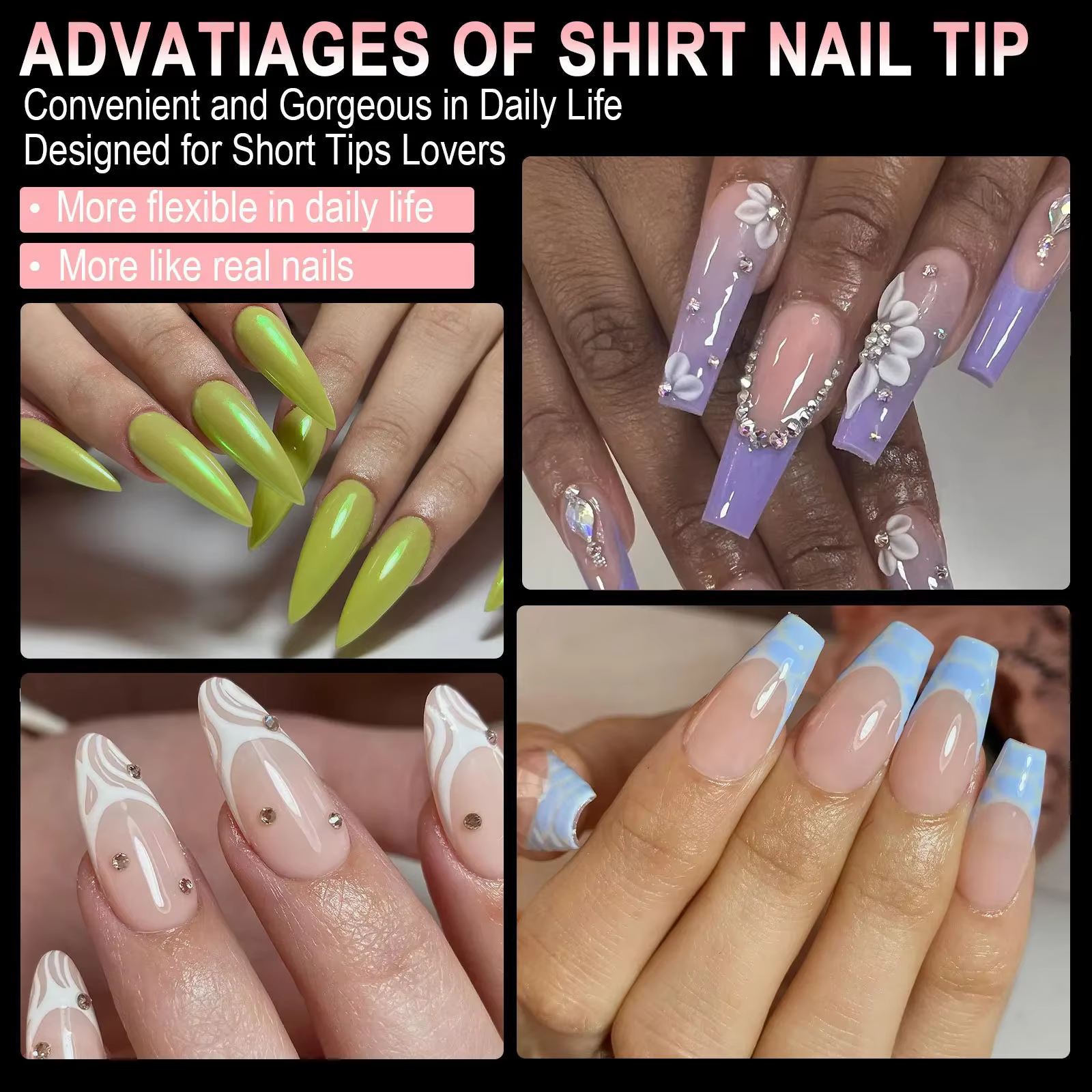 Faux ongles de luxe en Gel doux