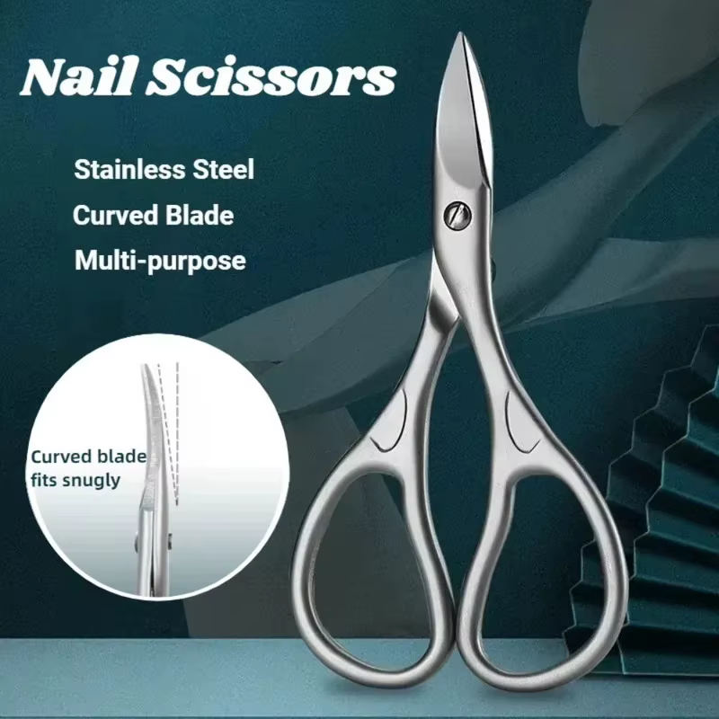1 pièces multi-usages lame incurvée manucure professionnel coupe-ongles ciseaux sourcils cils pédicure ongle