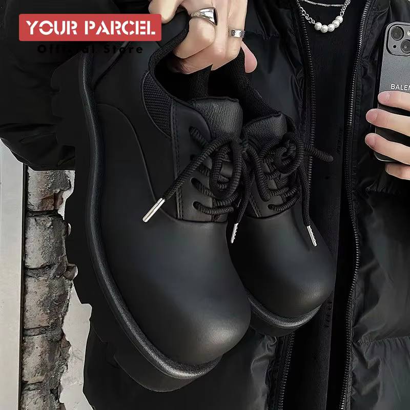 Original nouveaux hommes chaussures en cuir décontractées Derbies chaussures noir polyvalent grande tête chaussures de travail