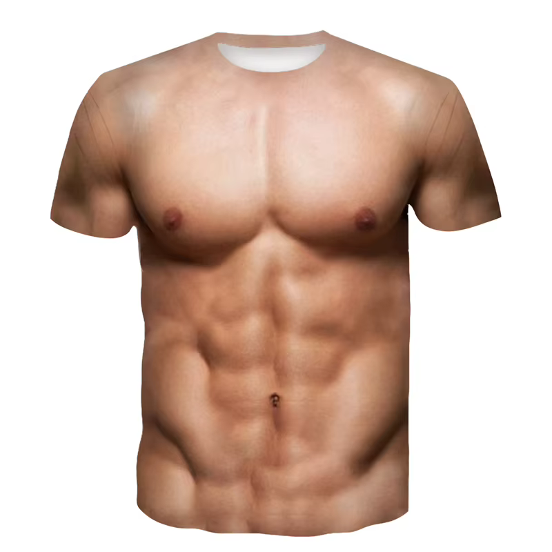 T-shirt drôle de faux muscle pour hommes et femmes, vêtements de sport décontractés, streetwear imprimé en 3D, mode estivale masculine, Y-Clothes
