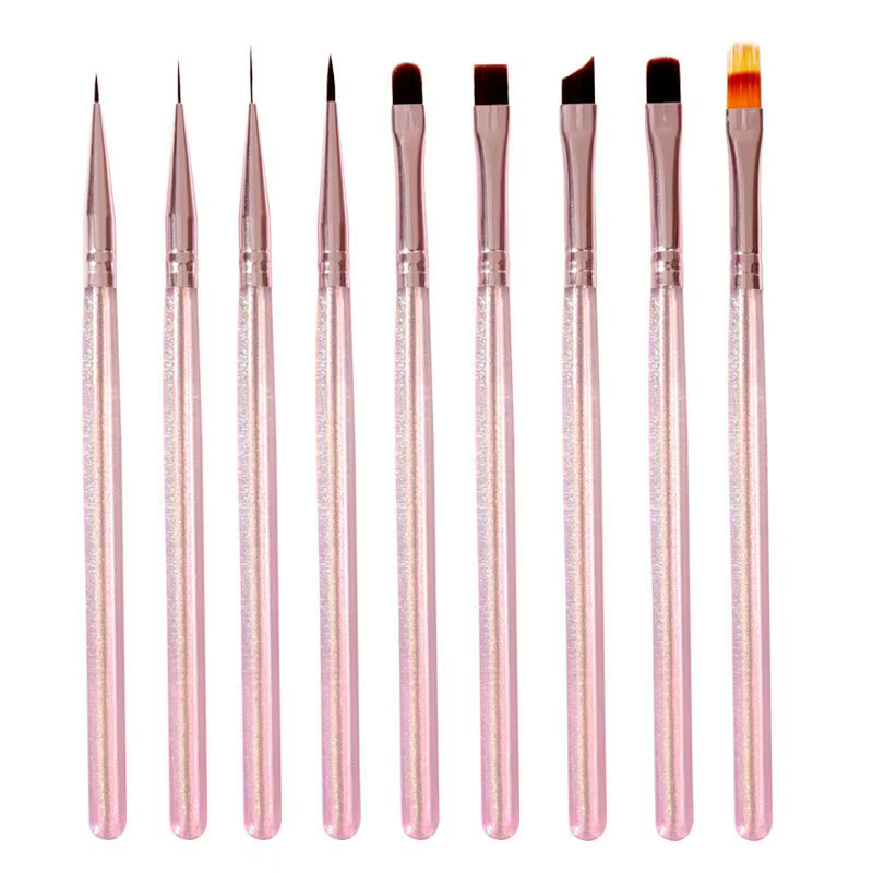 Ensemble de 9 pinceaux pour nail art violet