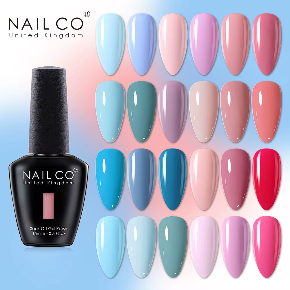 NAILCO 15ml été UV Gel Vernis à ongles couleurs roses Lakiery Hybrydowe